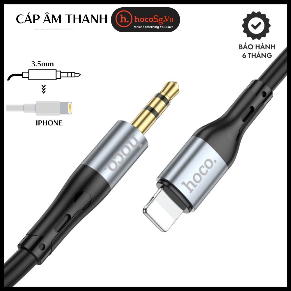 Dây cáp âm thanh hoco. upa22 3.5 mm chuyển đổi lightning sang aux cho iphone phone