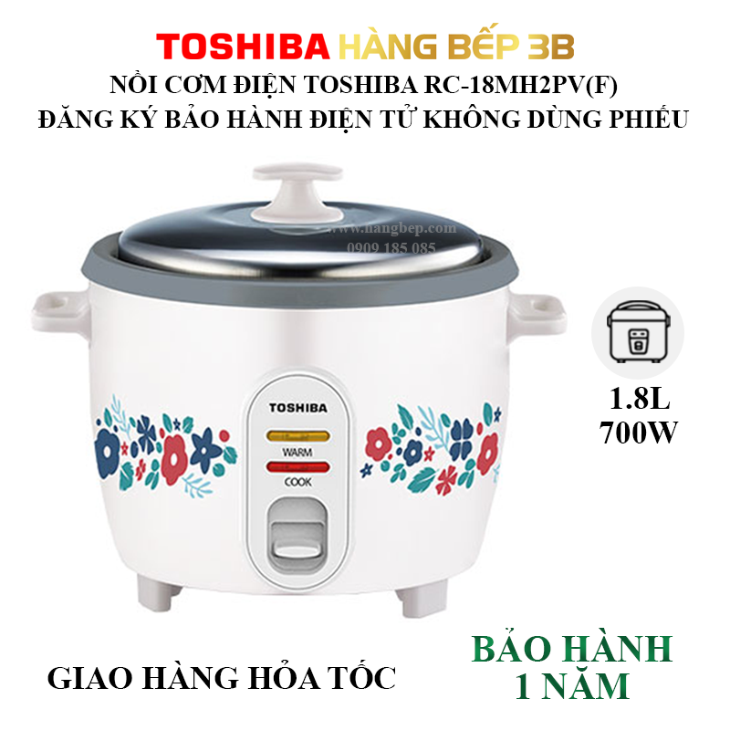 Nồi cơm điện chống dính nắp rời toshiba rc-18mh2pv 1.8 lít