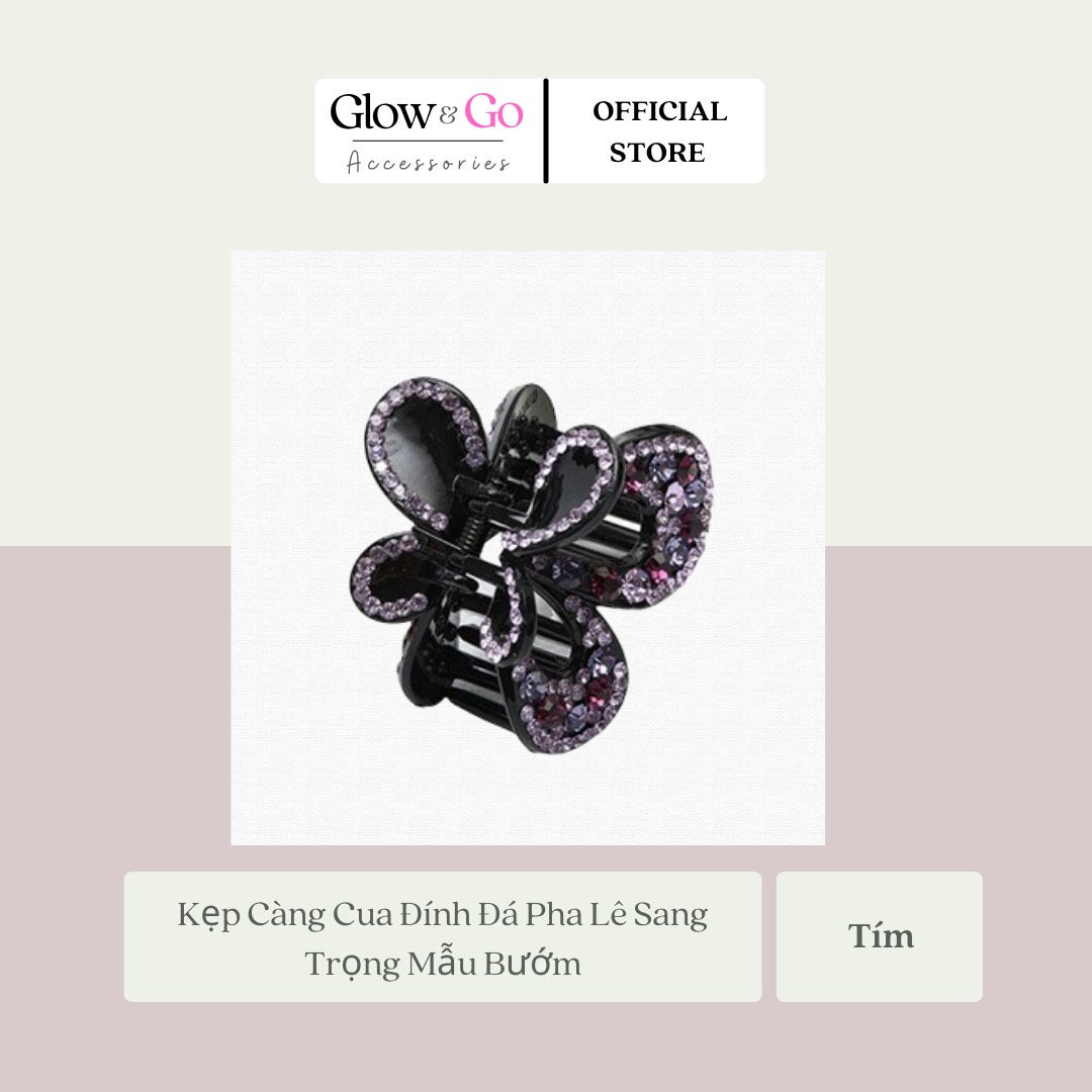 Kẹp càng cua đính đá pha lê sang trọng mẫu con bướm phong cách hàn quốc dễ thương