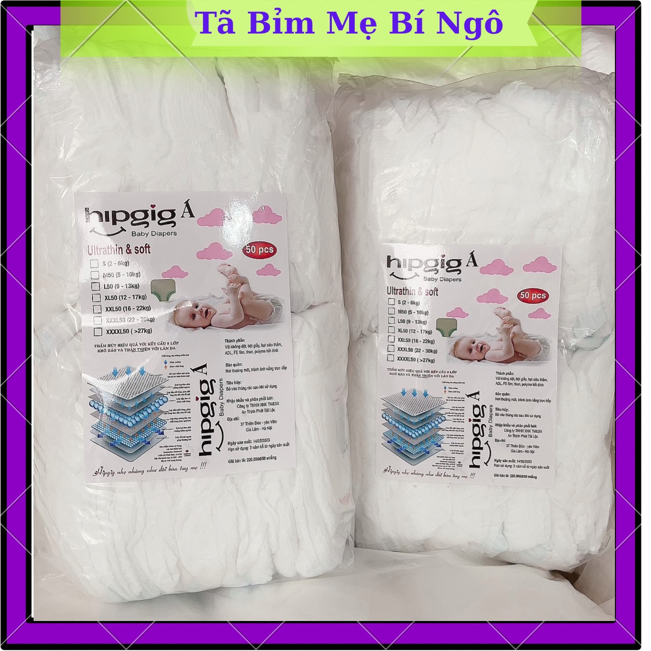 Tã bỉm quần hipgiga  50 miếng - hàng xuất Nhật - tã quần, chất lượng đảm bảo an toàn đến sức khỏe người sử dụng, cam kết hàng đúng mô tả