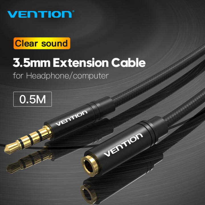 【COD】Vention dây kết nối âm thanh 3.5mm Aux dây nối dài tai nghe Male to Female 3.5mm Aux Jack Cable for iPhone Computer Headphone MP3 MP4 Player Extender Cord 3.5 mm Aux Earphone Extension Cable