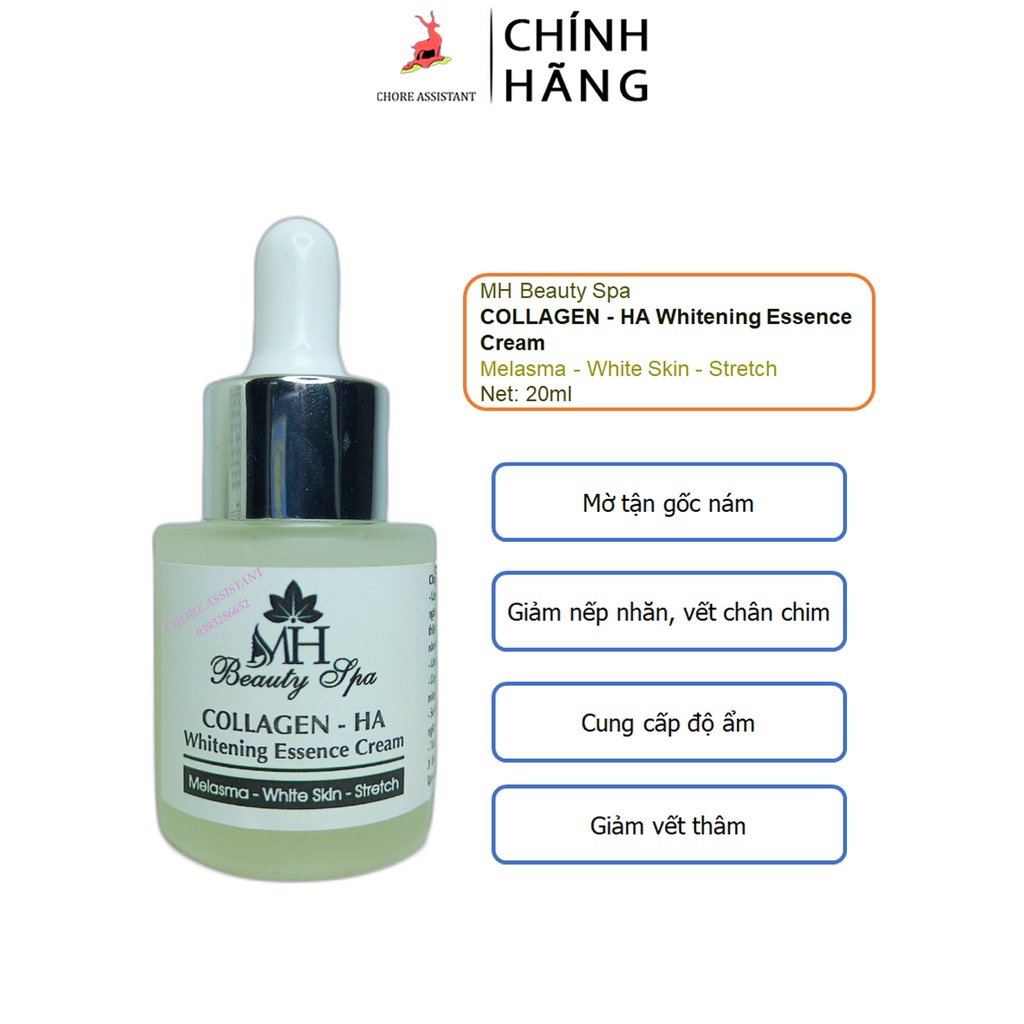 Serum dưỡng trắng da collagen-ha mh beauty spa 20ml_mờ nám, giảm nhăn_chính hãng