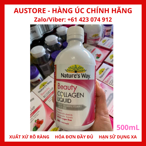 [Bill Úc] Nature's Way Beauty Collagen Shot, Liquid 500mL - Collagen tươi dạng nước Nature Way giúp làn da khỏe đẹp