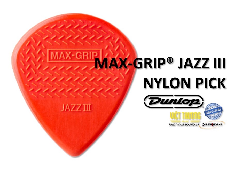 Phím　Jim　JAZZ　pick　gảy　guitar　GRIP　DunLop　MAX　III