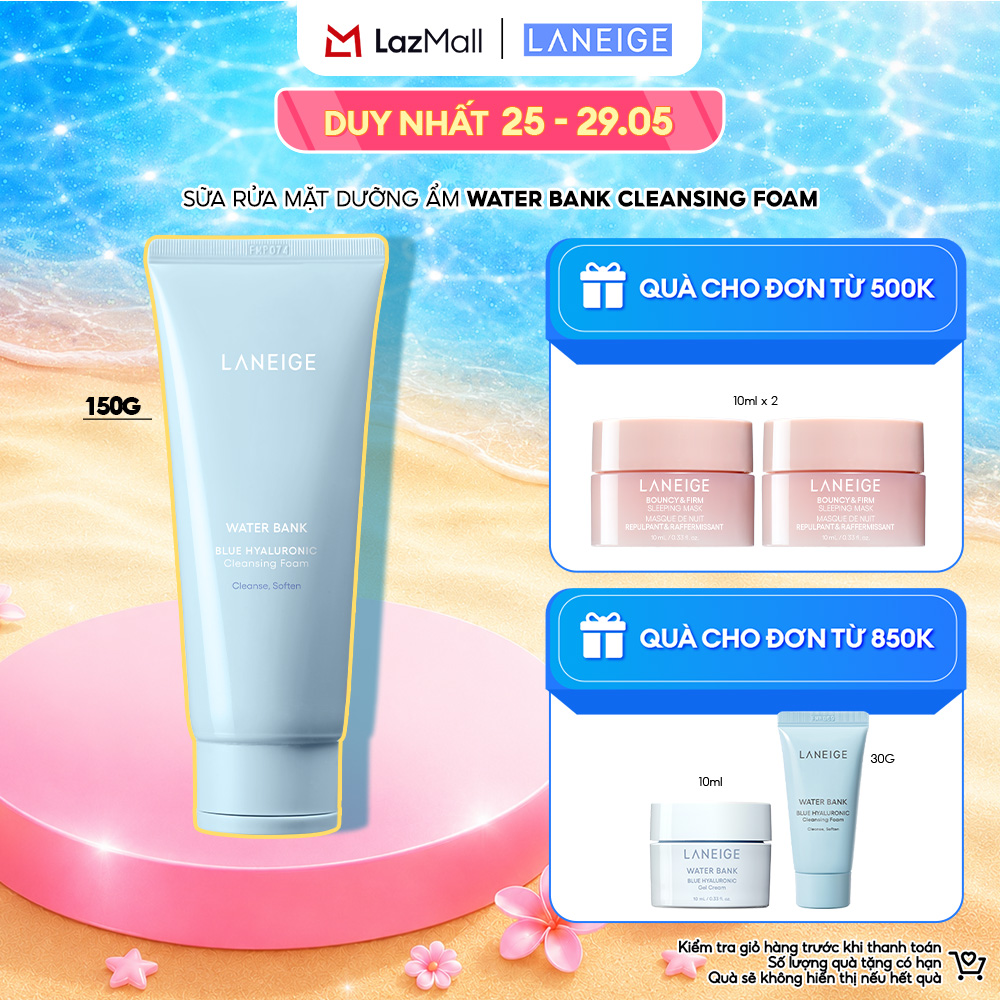 Sữa Rửa Mặt Dưỡng Ẩm Laneige Water Bank Blue HA Cleansing Foam 150g
