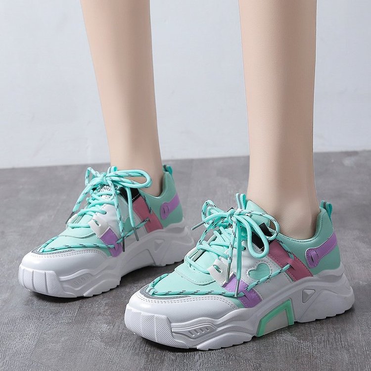 (VIDEO) Giày thể thao nữ độn đế gắn mác Jintu 3 màu vàng trắng cam