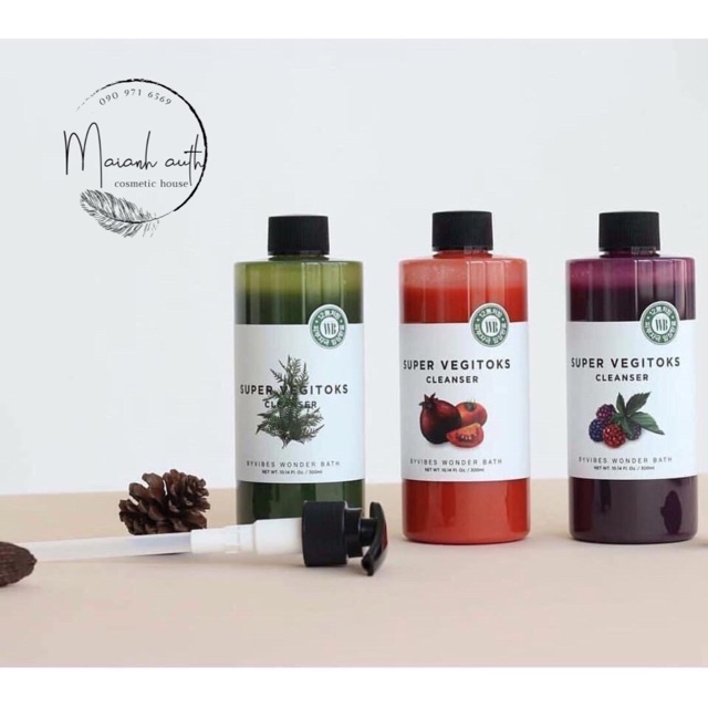 Sữa rửa mặt rau củ Wonder Bath Super Vegitoks thải 300ml