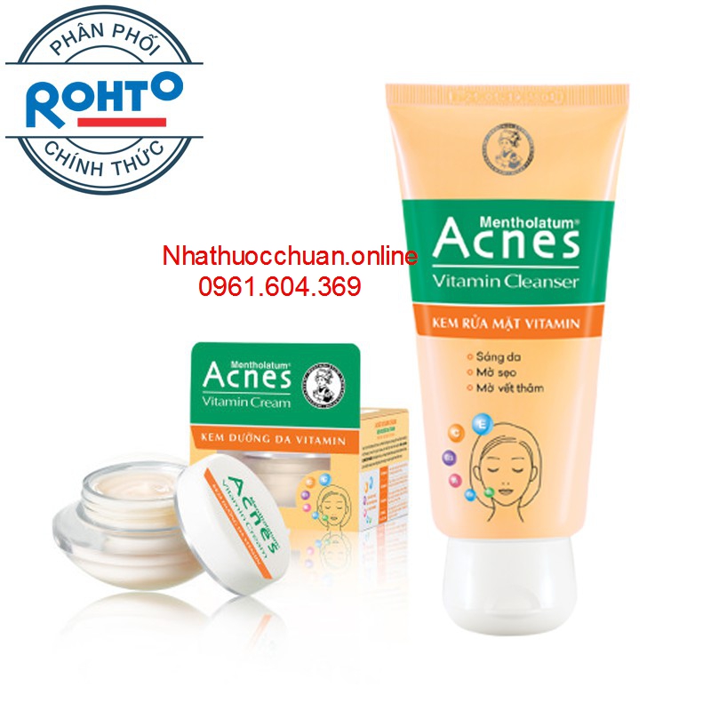 Bộ sản phẩm rửa mặt Acnes Vitamin và Acnes Vitamin Cream