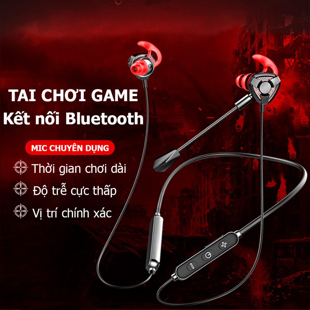 Tai nghe bluetooth gaming TB-66- Tai nghe chơi game không dây truyền tải âm thanh không bị trễ, nghe rõ bước chân, tai nghe dành riêng cho game thủ Pubg, liên quân, liên minh huyền thoại-Phân phối tại Tech 361