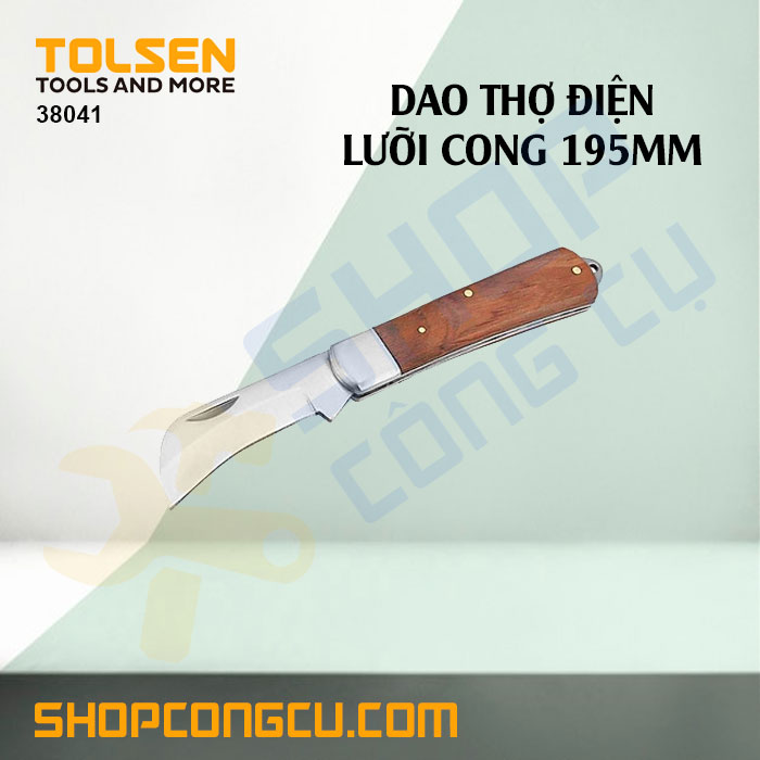 Dao thợ điện lưỡi cong Tolsen 38041