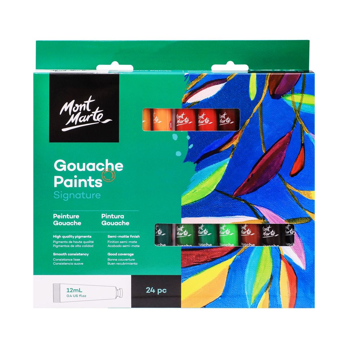 MÀU GOUACHE MONT MARTE DẠNG TUÝP 12 ML 12/18/24 MÀU CÓ ĐỘ MỊN VÀ ĐỘ PHỦ TỐT DỄ DÀNG LÀM SẠCH BẰNG NƯỚC SAU KHI KHÔ