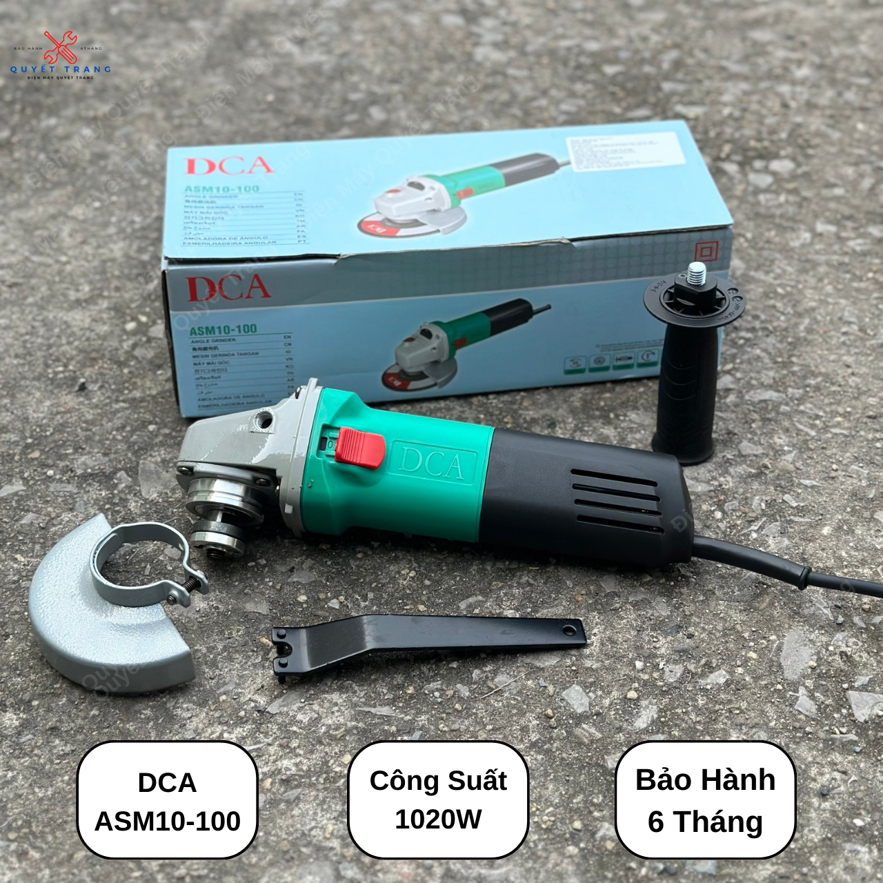 Máy mài góc dca asm10-100 công suất cao 1020w, có điều tốc chuẩn lõi đồng chính hãng dca