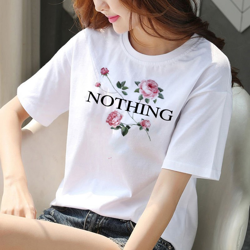 [GIÁ RẺ] Áo Thun Nữ Tay Lỡ From Rộng Cổ Tròn In Hình Nothing Giá Rẻ 10k