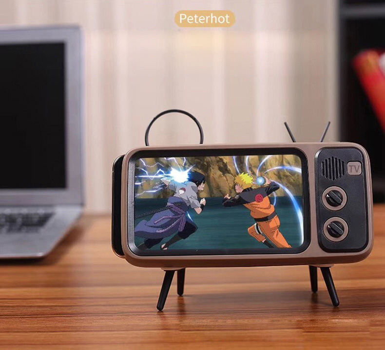 Loa bluetooth có giá đỡ điện thoại thiết kế kiểu TiVi cổ độc đáo Peter Hot