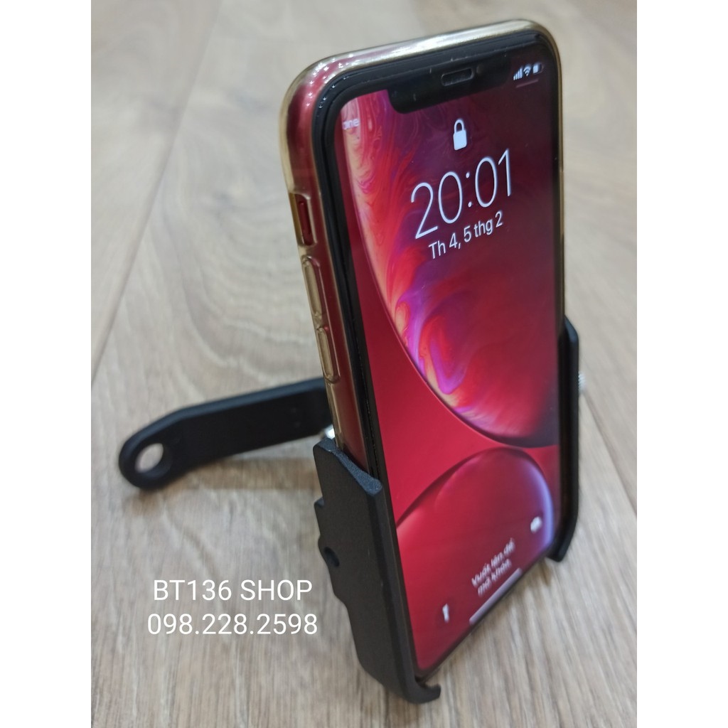 Giá Đỡ   Kẹp Điện Thoại Xe Máy Hợp Kim Nhôm - Mẫu Không Che Camera Sau