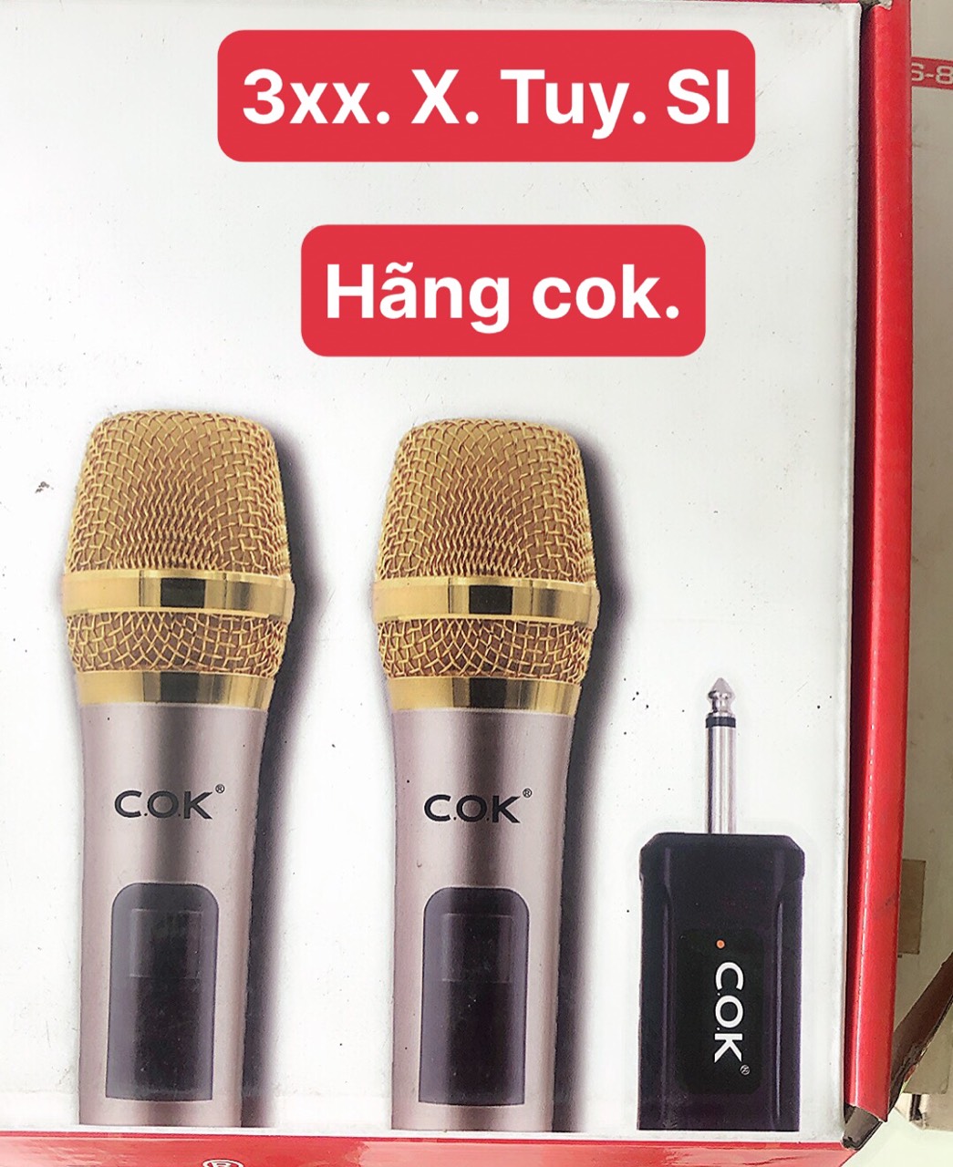 Micro Không Dây  COK PRO 2023  nâng cấp  thêm pin 2300mah cục phát   - Hàng chính hãng bảo hành 6 tháng 450K