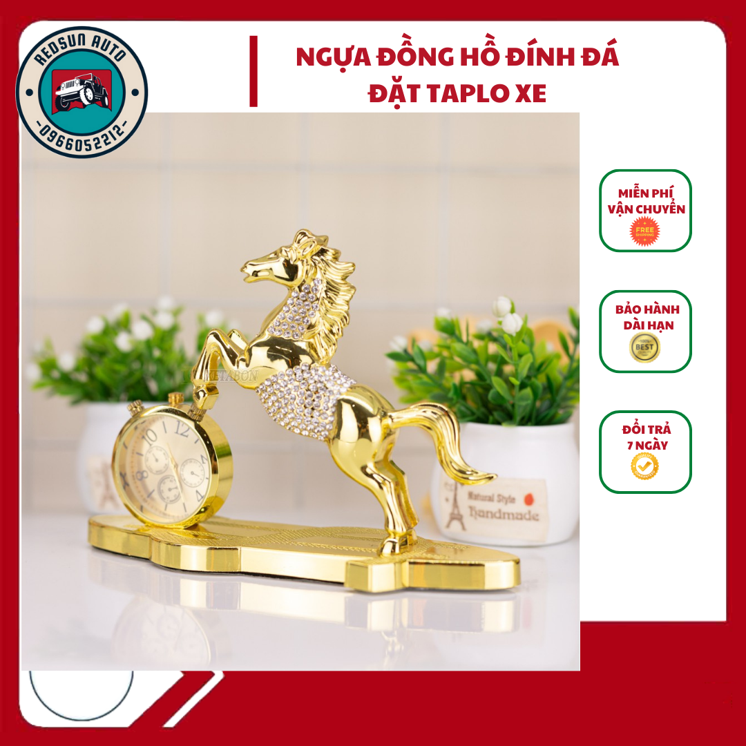 Nước Hoa Xe Hơi - Nước Hoa Trang Trí Ô Tô Tượng Ngựa Đính Đá Phong Thủy - Mã Đáo Thành Công Để Taplo, Bàn Làm Việc