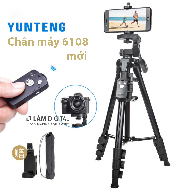 Tripod điện thoại Yunteng 6108 điều khiển bluetooth