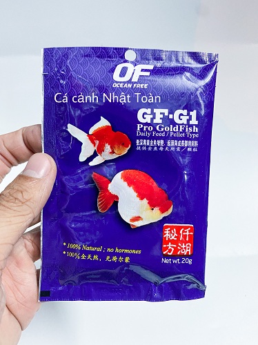 "Hoàn tiền đến 10%" GÓI THỨC ĂN CHUYÊN CHO CÁ BA ĐUÔI, RANCHU, PING PONG  OCEAN FREE GF G1 20G