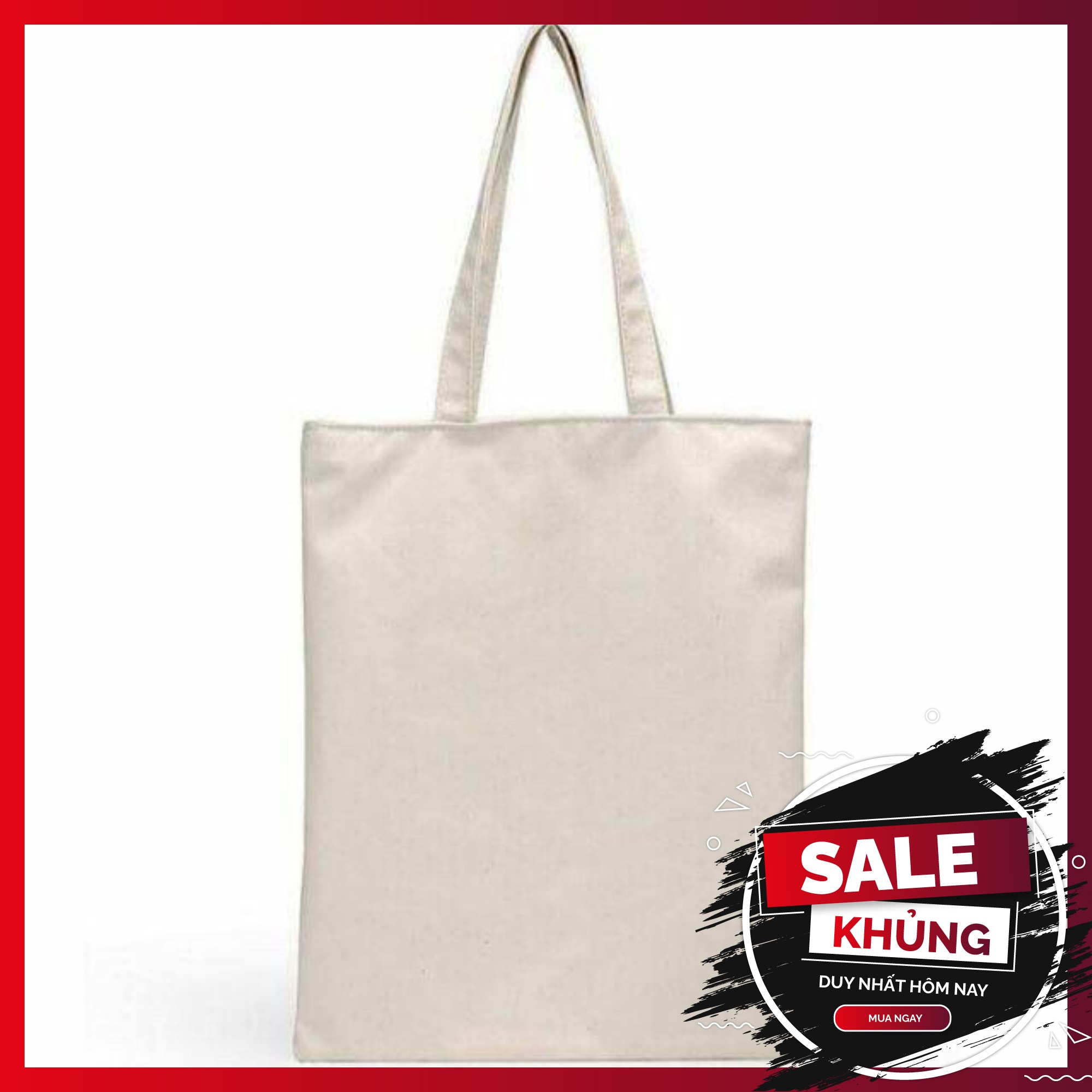 FREESHIP 10K ĐƠN TỪ 59K_ Túi vải tote nữ trơn Trắng