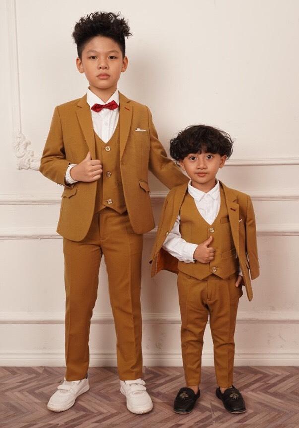 Bộ vest trẻ em cao cấp hàng VNXK - Màu Vàng