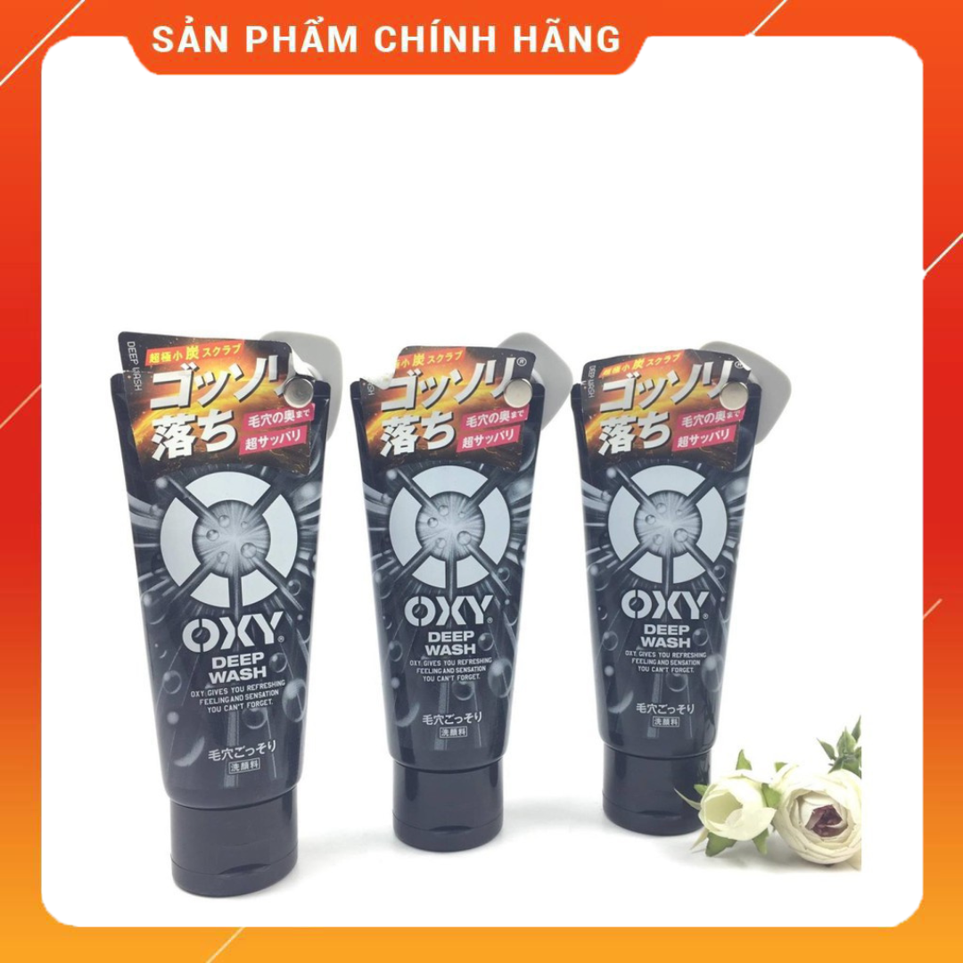 Sữa rửa mặt cho da dầu mụn Nam, đa tác động Oxy deep wash Nhật 130g