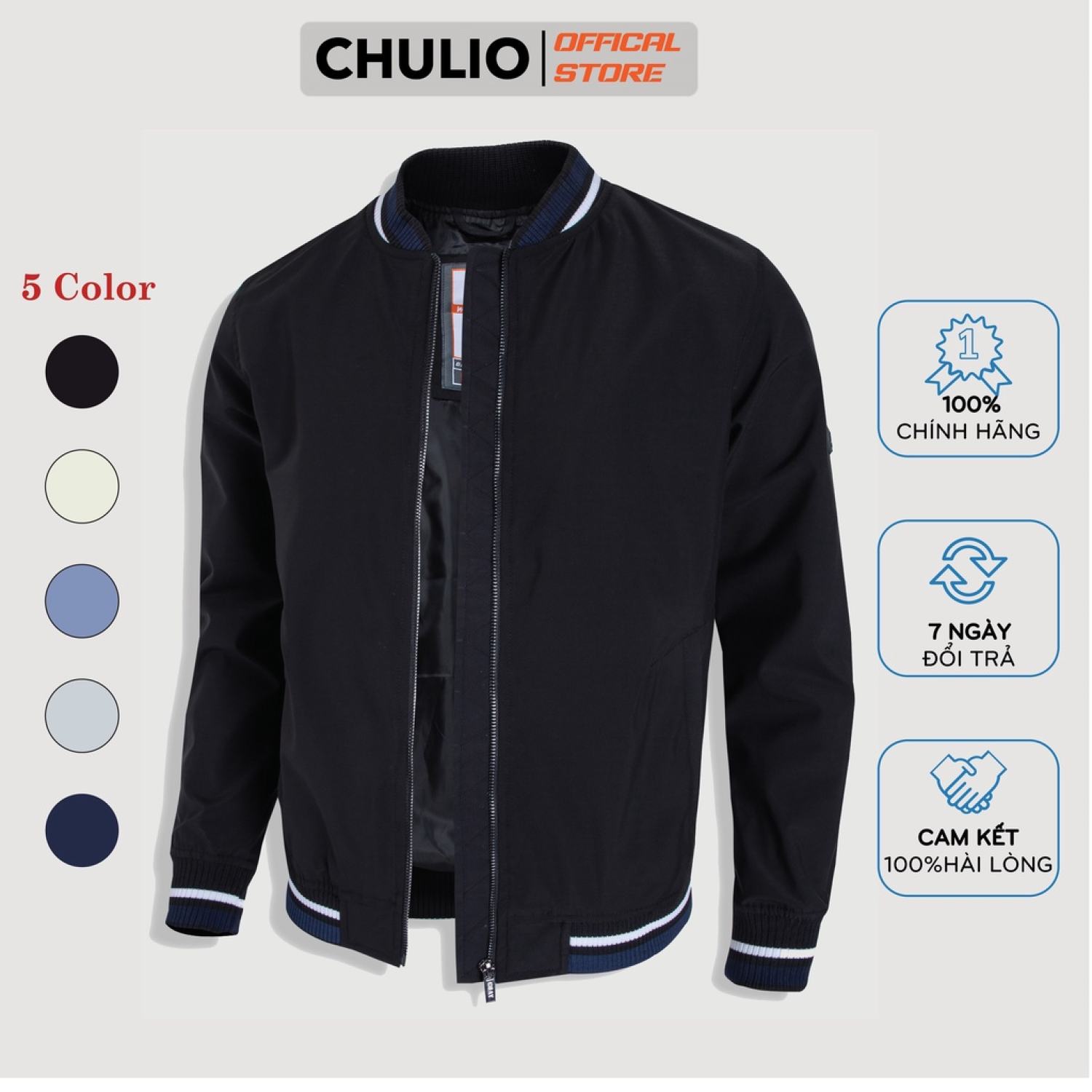 Áo Khoác Gió Nam Bomber Chulio dầy dặn, cản gió tốt
