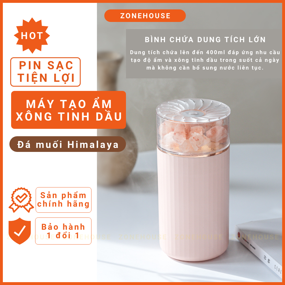 Máy xông tinh dầu đá muối Himalaya ZONEHOUSE, đá muối tự nhiên, đèn xông tinh dầu ô tô, văn phòng, nhà ở