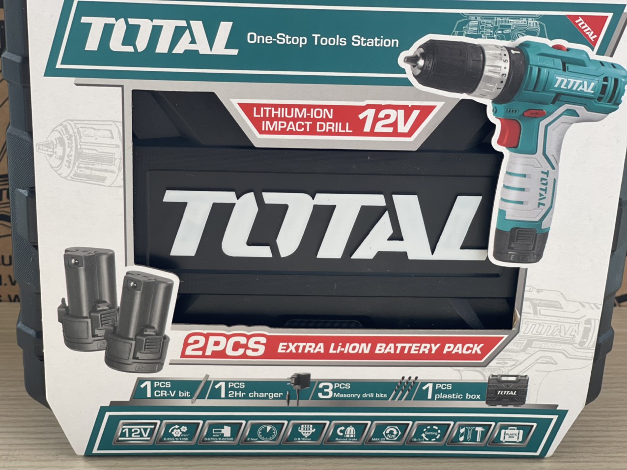 MÁY KHOAN BÚA DÙNG PIN TOTAL 12V TIDLI1232