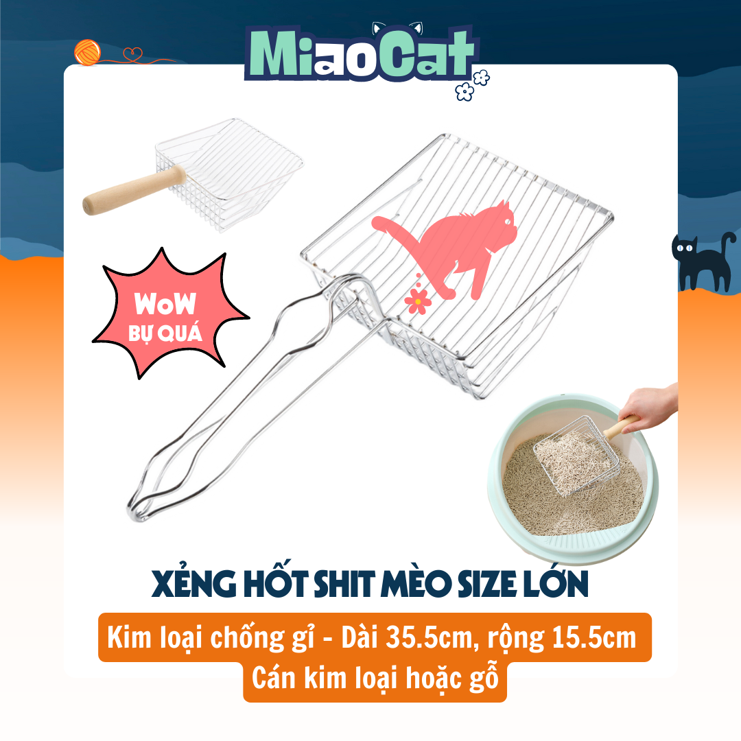 Xẻng Xúc Cát & Xúc Hạt Cho Chó Mèo Cỡ Lớn Chất Liệu Kim Loại Không Gỉ XC816 MIAOCAT