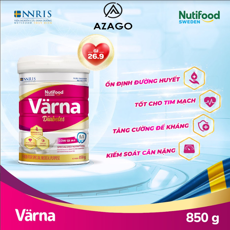 04 thùng 24 lon/ 01 thùng 06 lon/ combo 02 lon/ 01 lon thực phẩm dinh dưỡng varna diabetes lon 850g - nutifood soymilk