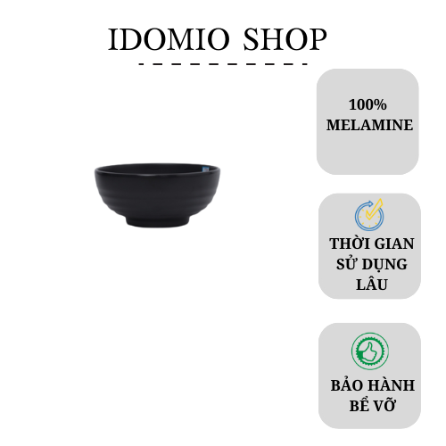 Tô Nhựa Melamine Đen Nhám - TOX27N