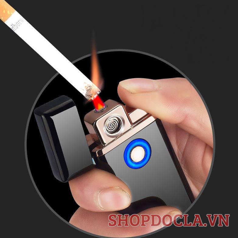 Bật lửa 2 in 1 khò kết hợp cảm ứng sạc pin có đèn led  (  Không Gas )