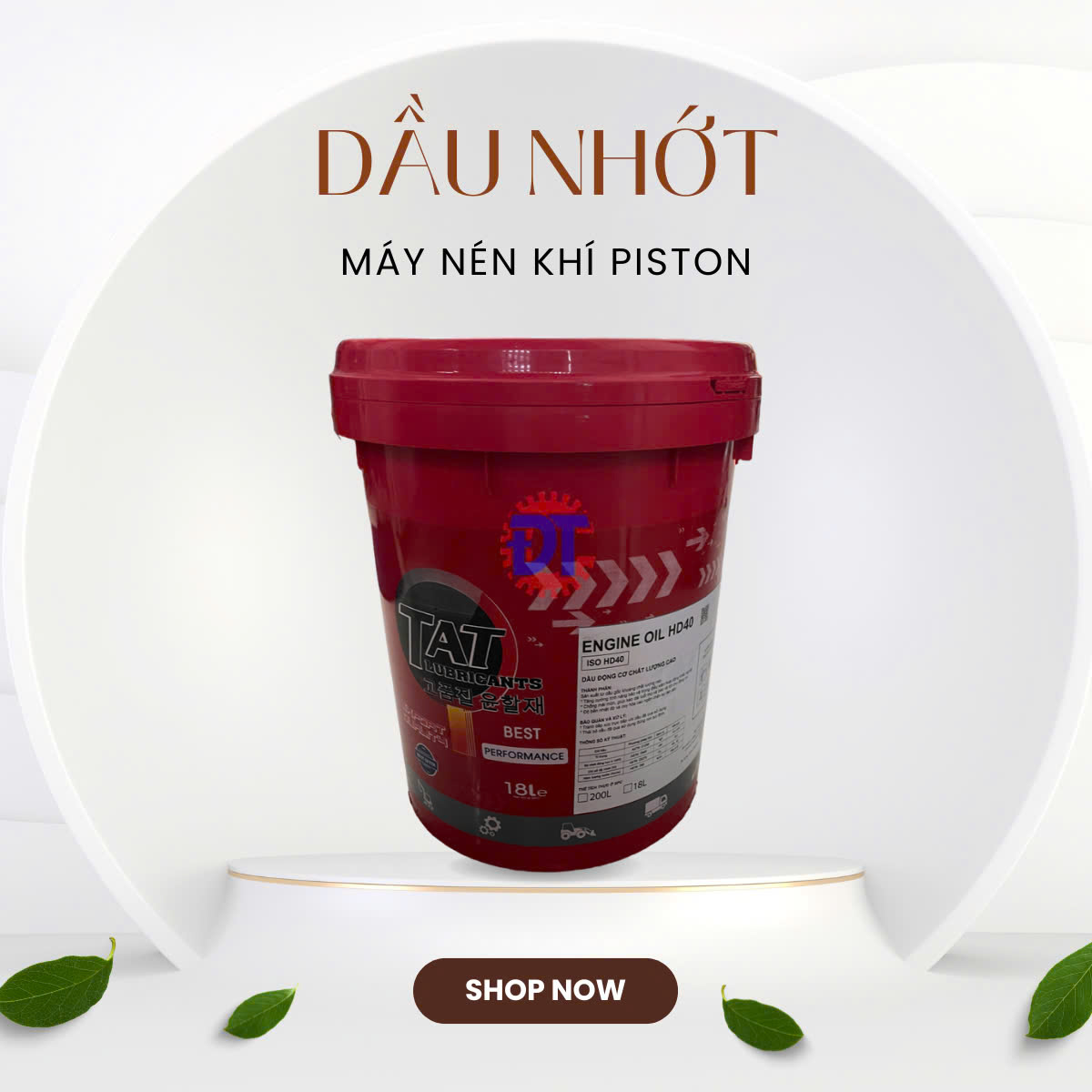 (Nhớt Lẻ - 1,5 lít) Dầu Nhớt Máy Nén Khí Piston TAT HD40 Cao Cấp - Công Nghệ Korea, Tăng Tuổi Thọ Máy, Hiệu Suất Cao