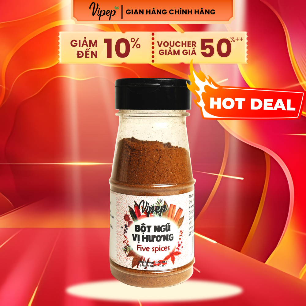 Ngũ vị hương bột tự nhiên vipep hũ nhựa 40g - gia vị vipep