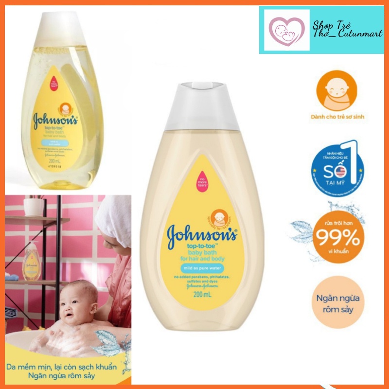 Sữa Tắm Gội Em Bé Johnson’s Baby Top to Toe 20110446 (200ml)