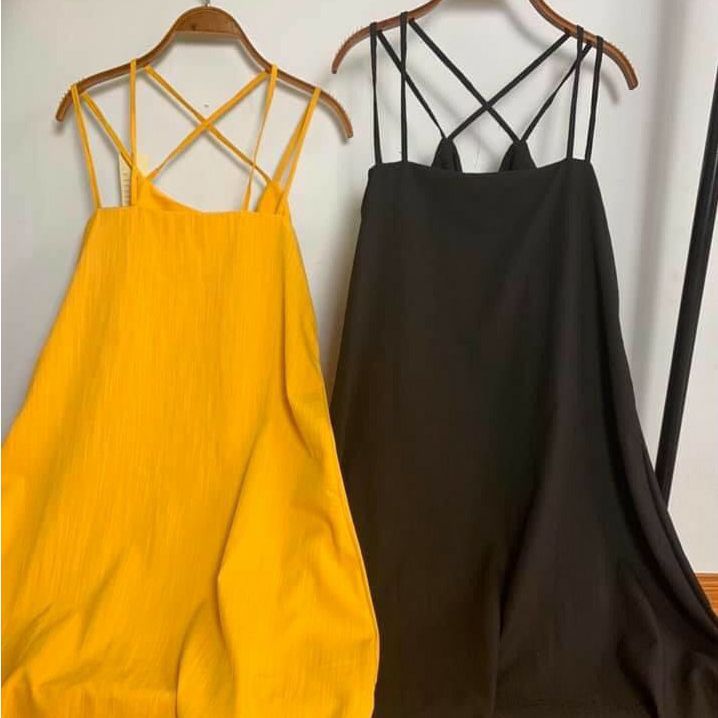 Đầm đũi maxi 2 dây đan lưng