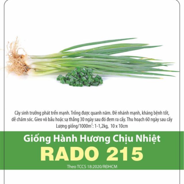Hạt giống rđ - hành hương chịu nhiệt 215-12k