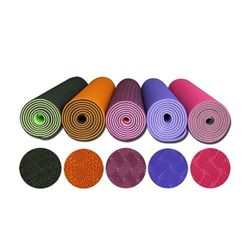 Thảm tập yoga Định Tuyến mat gym TPE tập gym thể dục thể thao chống trơn trượt 2 lớp 6mm SP004 không mùi không độc hại