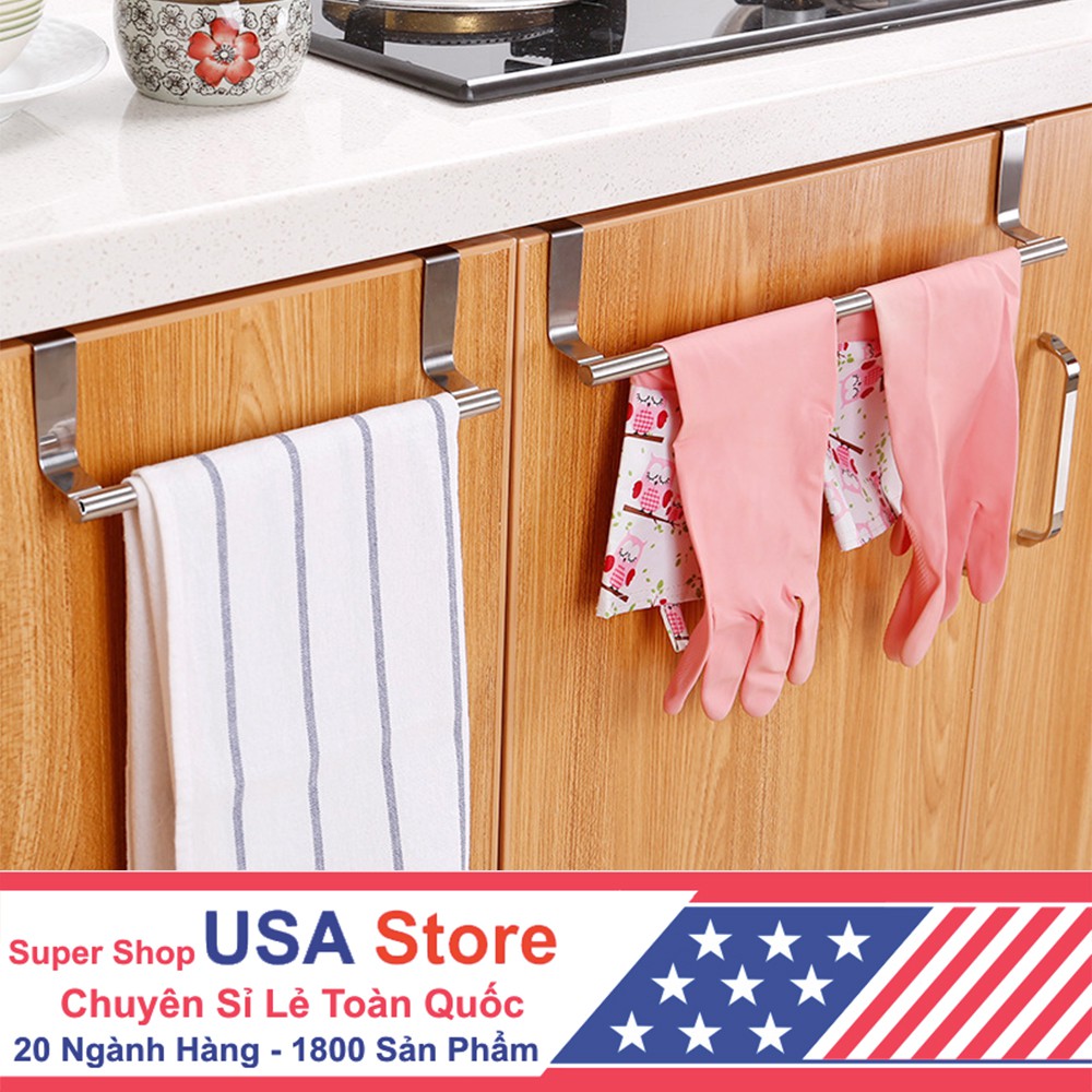 Khung Treo Khăn Inox Cài Gắn Cánh Tủ Nhà Bếp Inox Cứng Cáp S8