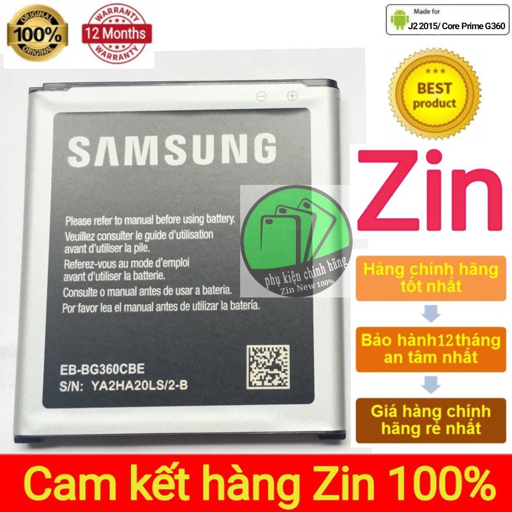 Pin samsung j2 / core prime - chuẩn zin xịn - bh 12 tháng