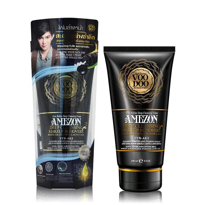 Sữa rửa mặt nam thải độc VooDoo Amezon Facial foam black Thái Lan 100g