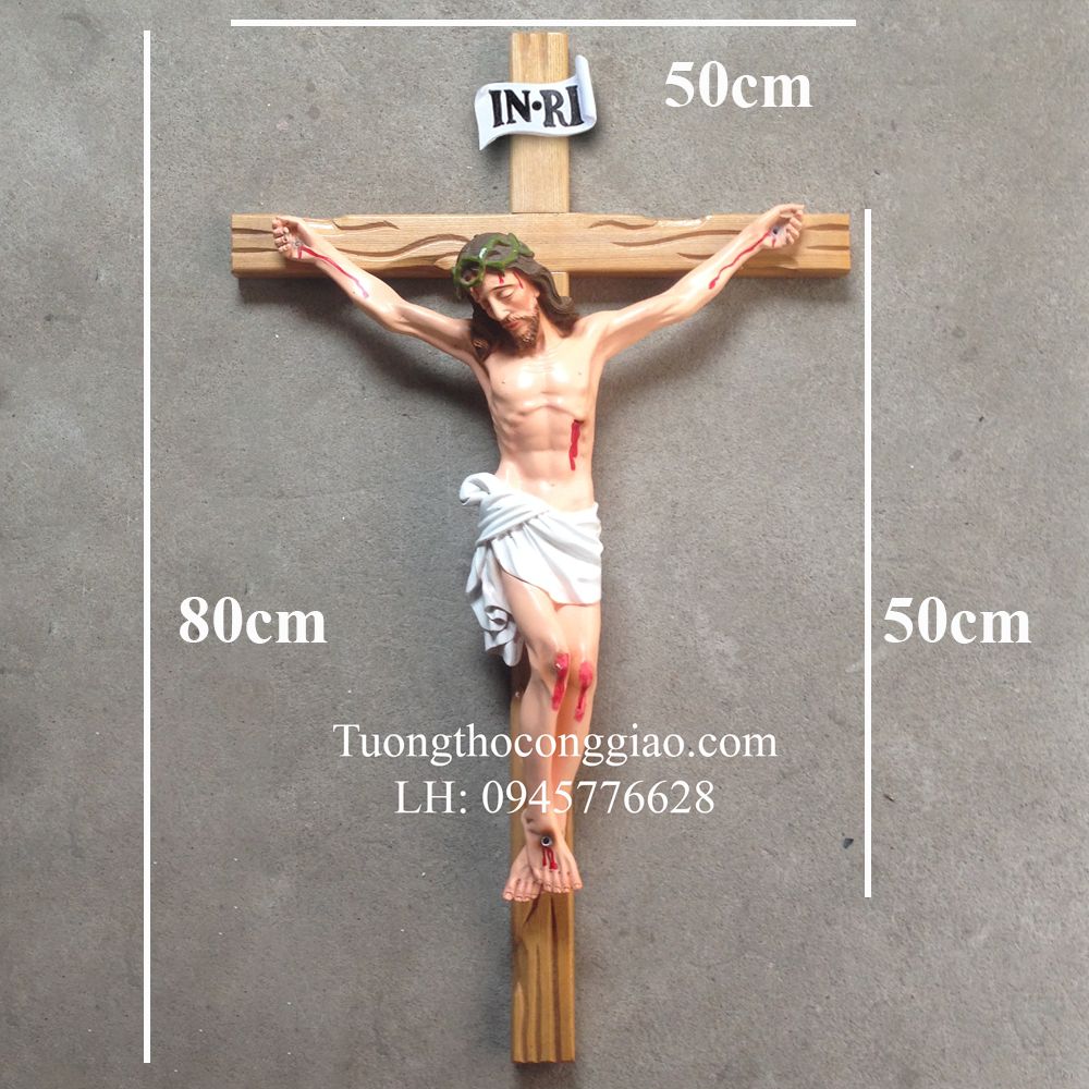 Tượng Chúa Chịu nạn (Thánh Giá) 50cm (Thánh Giá 80x50)