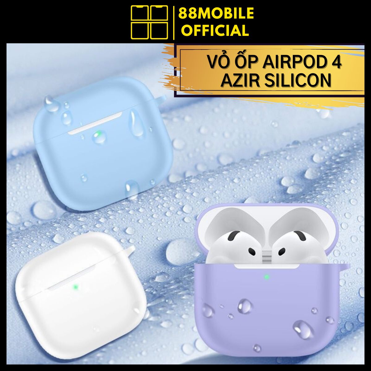 Vỏ bảo vệ ốp case Azir 4 silicon bao đựng dành cho tai nghe airpod 4 I 88Mobile