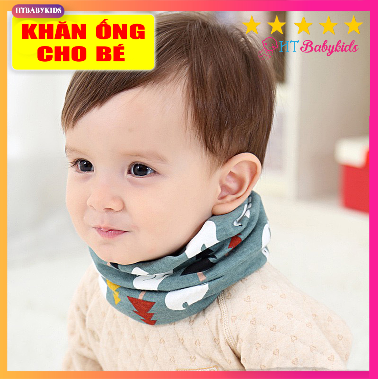 Khăn quàng cổ cho bé, khăn choàng cổ cho bé, khăn ống cho bé nhiều họa tiết bé trai bé gái