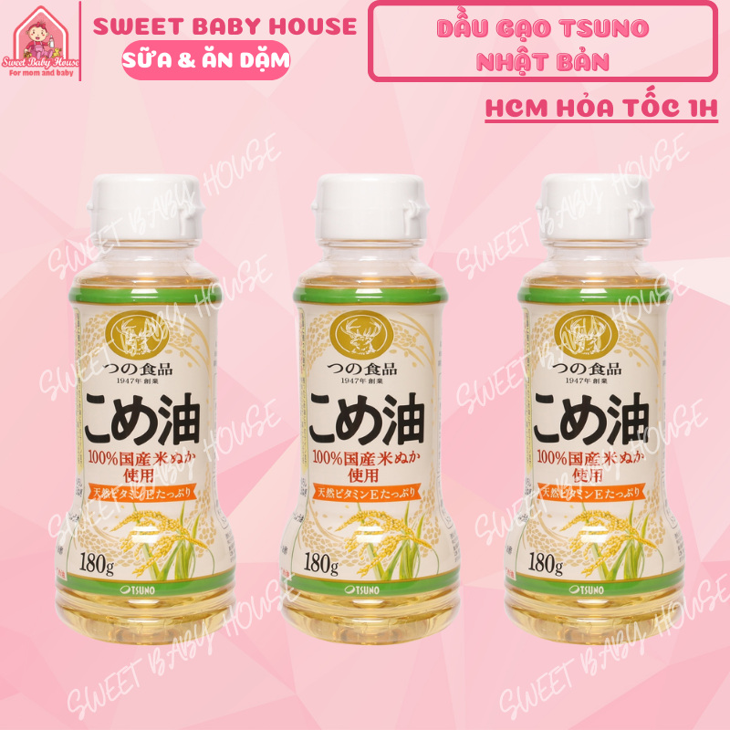 [HCM]Dầu gạo Tsuno Nhật Bản - Gia vị ăn dặm cho bé 6 tháng - Chai 180G Nhật Bản. Date 3/2024