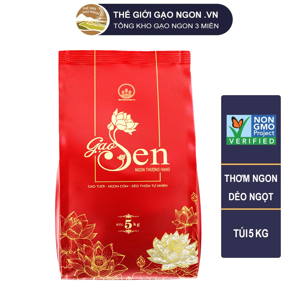 Gạo Sen Đỏ tiến vua thương hạng Túi 5kg - Giá sỉ, date mới