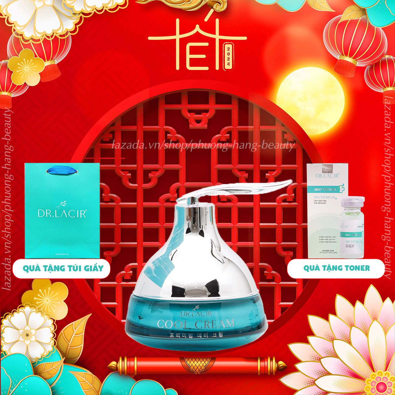 Kem Face Lạnh Cool Cream Dr lacir - Dưỡng trắng, make up, chống nắng chỉ số SPF55+