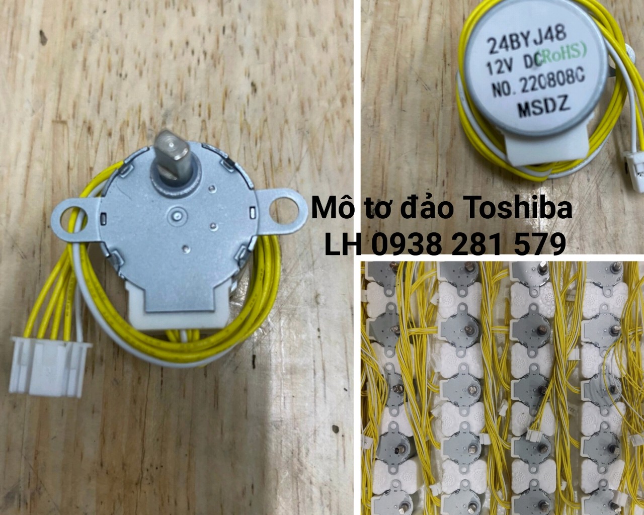 Motor đảo gió máy lạnh Toshiba nhỏ, Quạt đảo Toshiba, Motor chậm vẫy gió điều hoà
