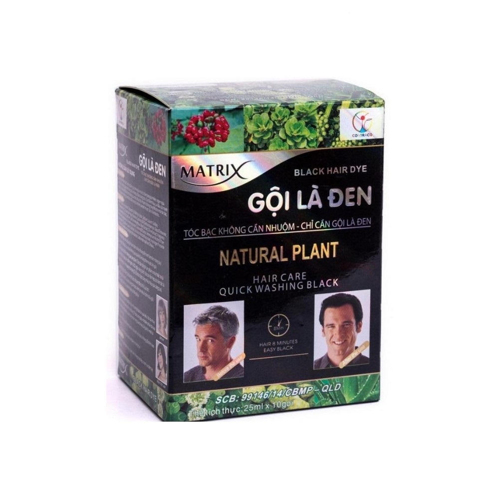 Combo 10 gói dầu gội nhuộm tóc - gội là đen matrix 25g